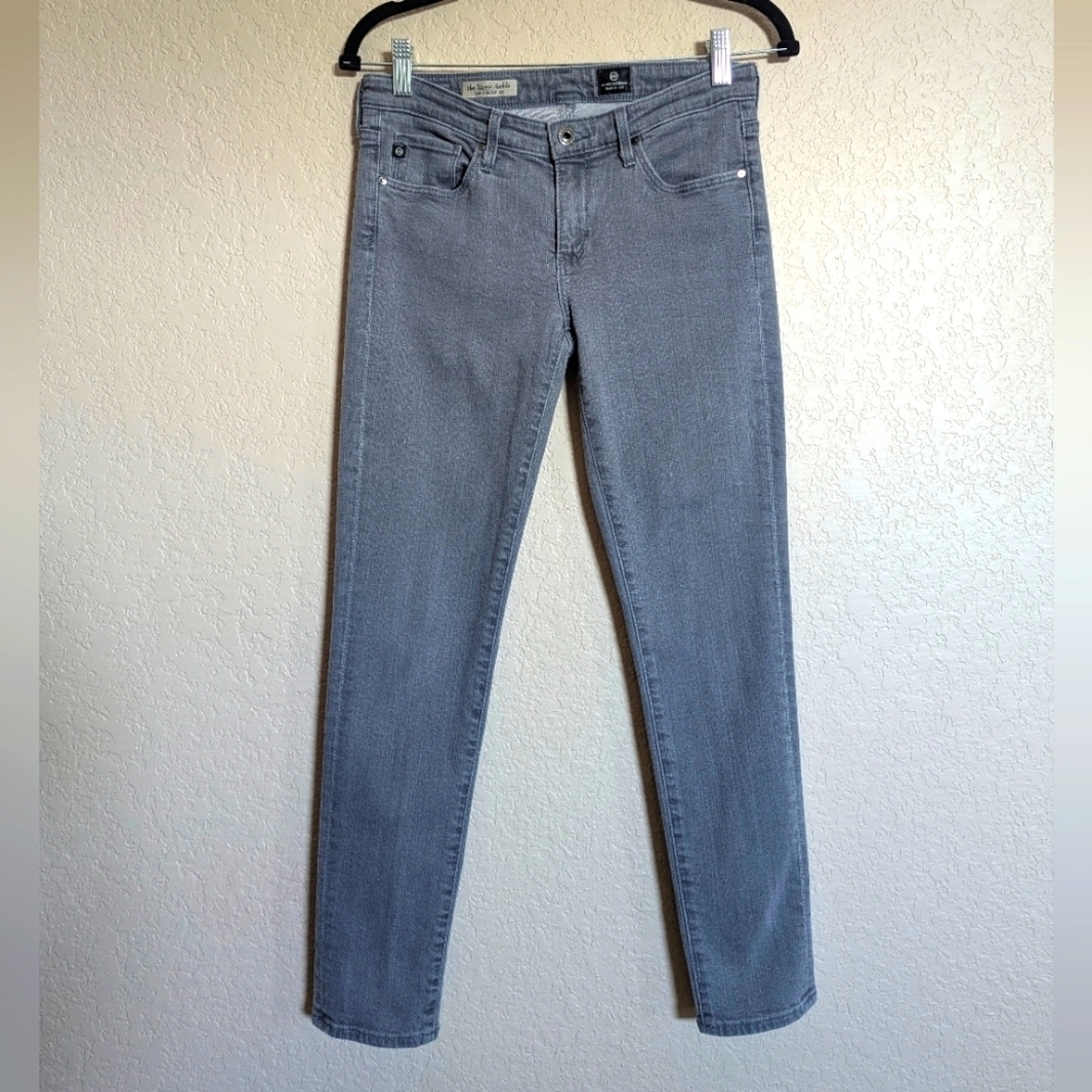 AG Adriano Goldschmied  Women's Size 27R Stevie Slim Straight Ankle Jeans, Gray 
